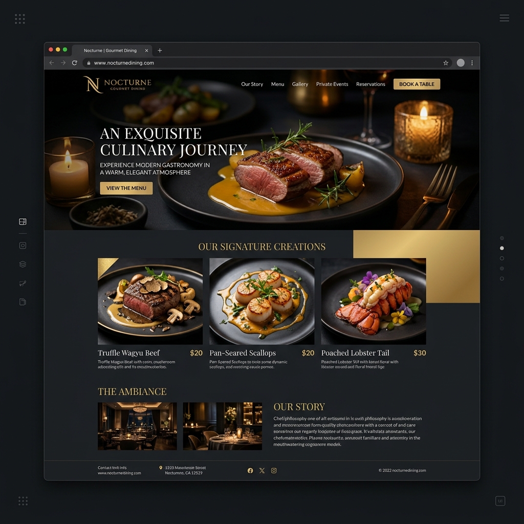 Local Restaurant website mockup